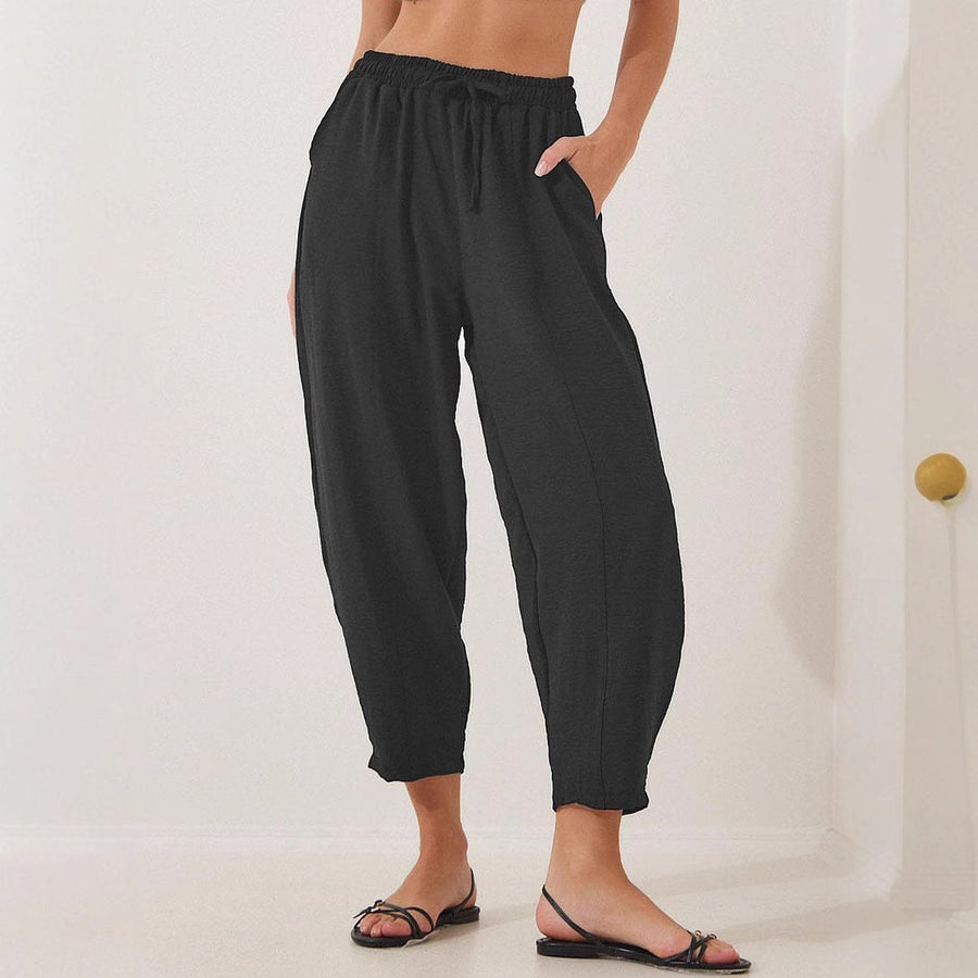 Aida | Women's Elastic Waist Pockets Lightweight Comfortable Casual Pants – Dress Pants