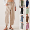 Aida | Women's Elastic Waist Pockets Lightweight Comfortable Casual Pants – Dress Pants