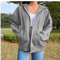Aileen | Women's Pockets Hooded Comfortable Casual Jacket in Gray