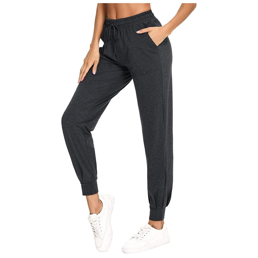 Aimee | Women's Elastic Waist Pockets Comfortable Pants – Dress Pants in Gray