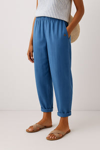 Alaia | Women's High Waist Tailored Pants in Blue