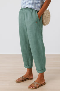 Alaia | Women's High Waist Tailored Pants in Light Blue