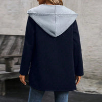 Alana | Women's Pockets Hooded Comfortable Knit Cardigan in Dark Blue