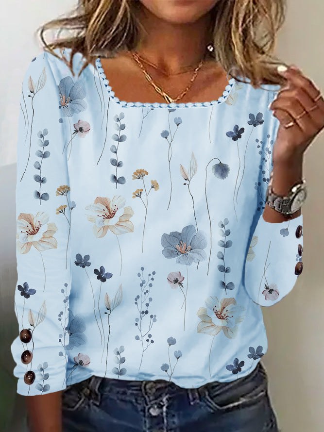 Alba | Women's Button Detail Floral Blouse