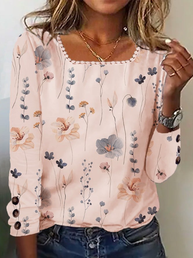 Alba | Women's Button Detail Floral Blouse