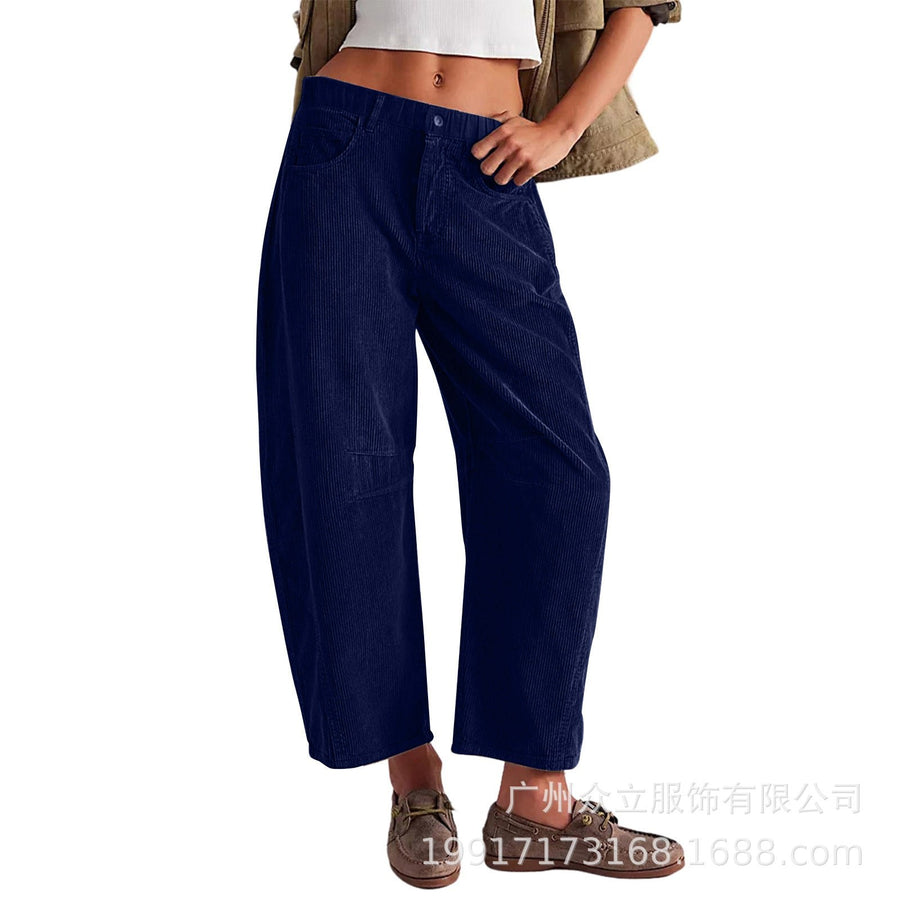 Alba | Women's Pockets Comfortable Pants – Dress Pants in Blue