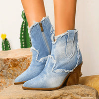 Alberta | Women's Ankle Block Heel With Side Zip Boots
