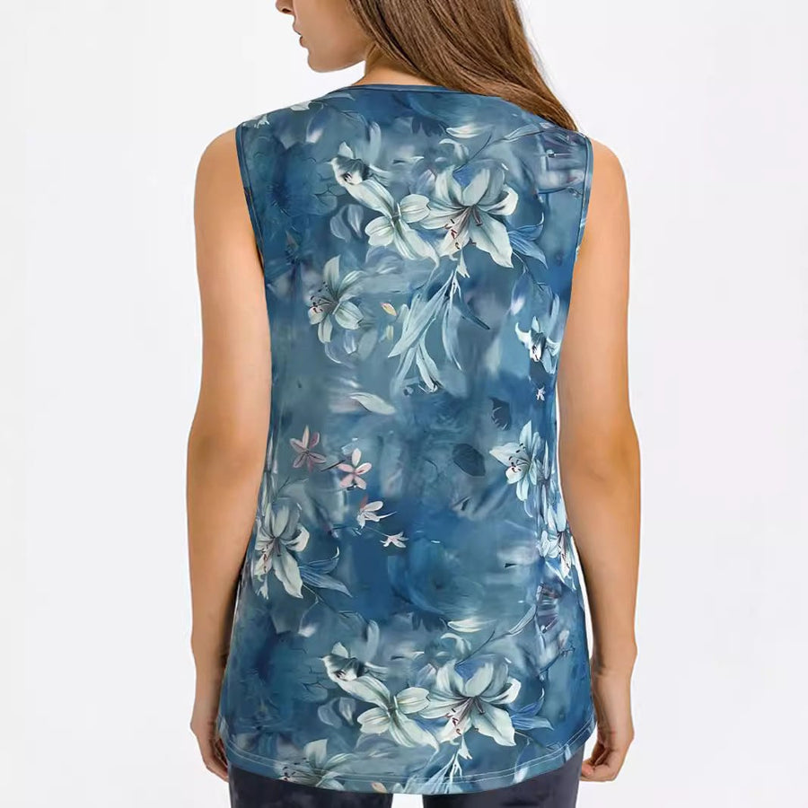 Alberta | Women's Sleeveless Floral Blouse Top