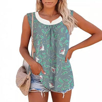 Alberta | Women's Sleeveless Floral Blouse Top