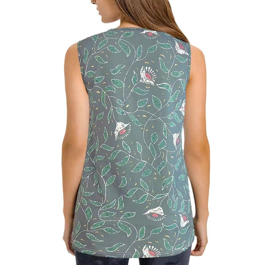 Alberta | Women's Sleeveless Floral Blouse Top