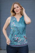 Alberta | Women's Button Detail Floral Blouse
