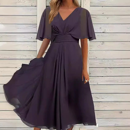 Albertine | Women's V-Neck Flowing Elegant Maxi Dress