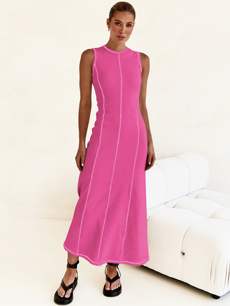 Alessandra | Women's Elegant Maxi Dress in Magenta