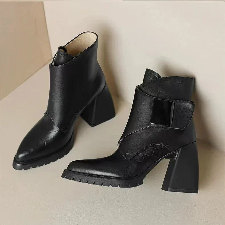 Alessia | Women's Ankle Block Heel With Strap Detail Boots