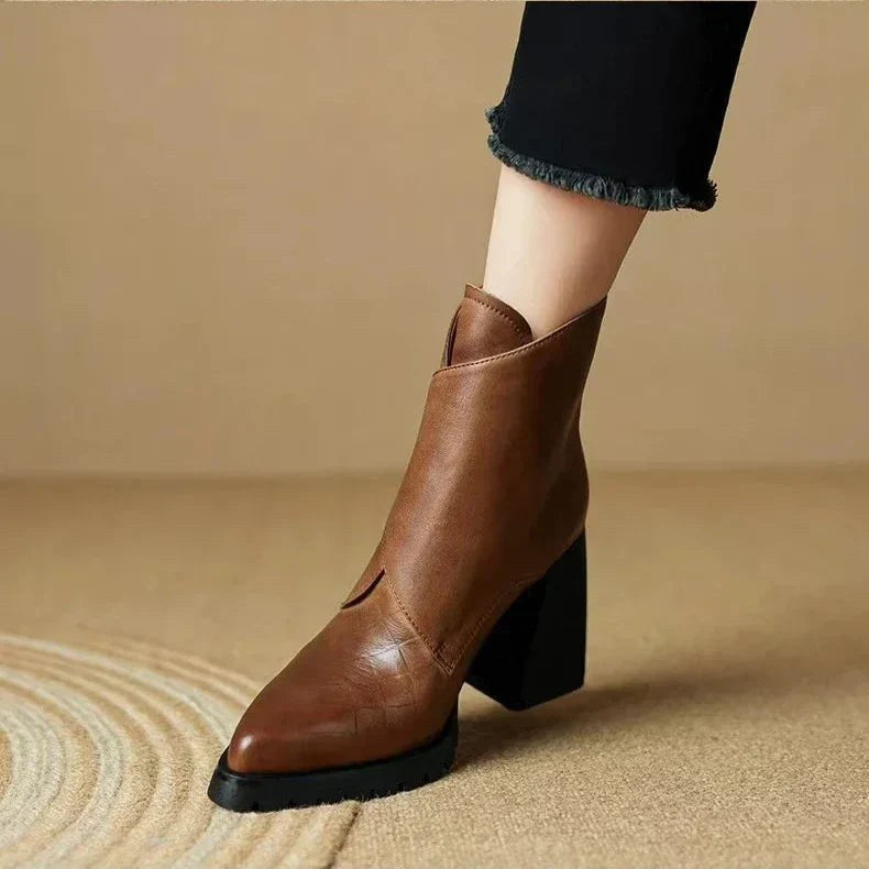 Alessia | Women's Ankle Block Heel With Strap Detail Boots