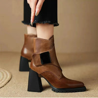 Alessia | Women's Ankle Block Heel With Strap Detail Boots
