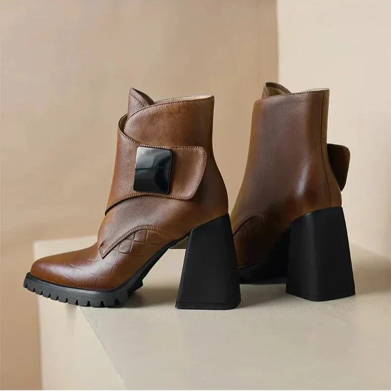 Alessia | Women's Ankle Block Heel With Strap Detail Boots