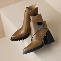 Alessia | Women's Ankle Block Heel With Strap Detail Boots