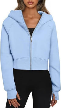 Alessia | Women's Zip Short Sleeve Hooded Comfortable Hoodie