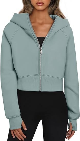 Alessia | Women's Zip Short Sleeve Hooded Comfortable Hoodie in Green