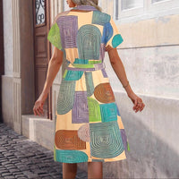 Alessia | Women's Tie Belt Sleeveless Belted Dress – Casual Dress in Multicolor