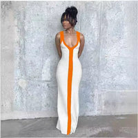 Aleta | Women's V-Neck Striped Elegant Maxi Dress