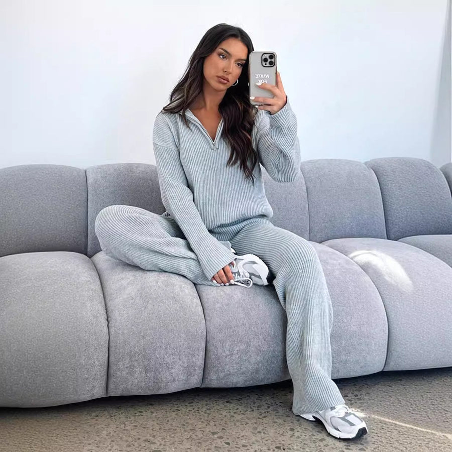 Alethea | Women's Zip Knit Two-Piece Set