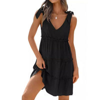 Alethea | Women's Ruffle Detail V-Neck Casual Dress