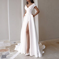 Alethia | Women's V-Neck Slit Elegant Maxi Dress