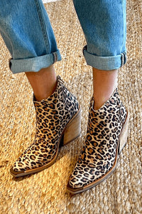 Alexia | Women's Ankle-Height Block Heel and Panther Print Boots