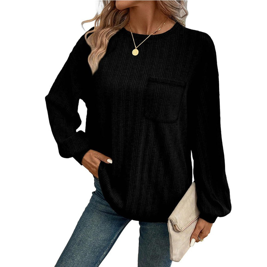 Alexia | Women's Long Sleeve Comfortable Top in Black