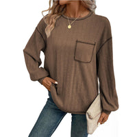 Alexia | Women's Long Sleeve Comfortable Top in Brown