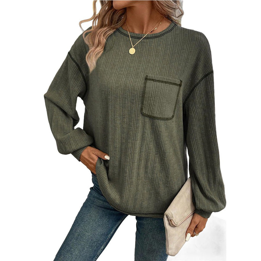 Alexia | Women's Long Sleeve Comfortable Top in Olive Green
