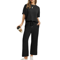 Alice | Women's Pockets Comfortable Lounge Set in Black