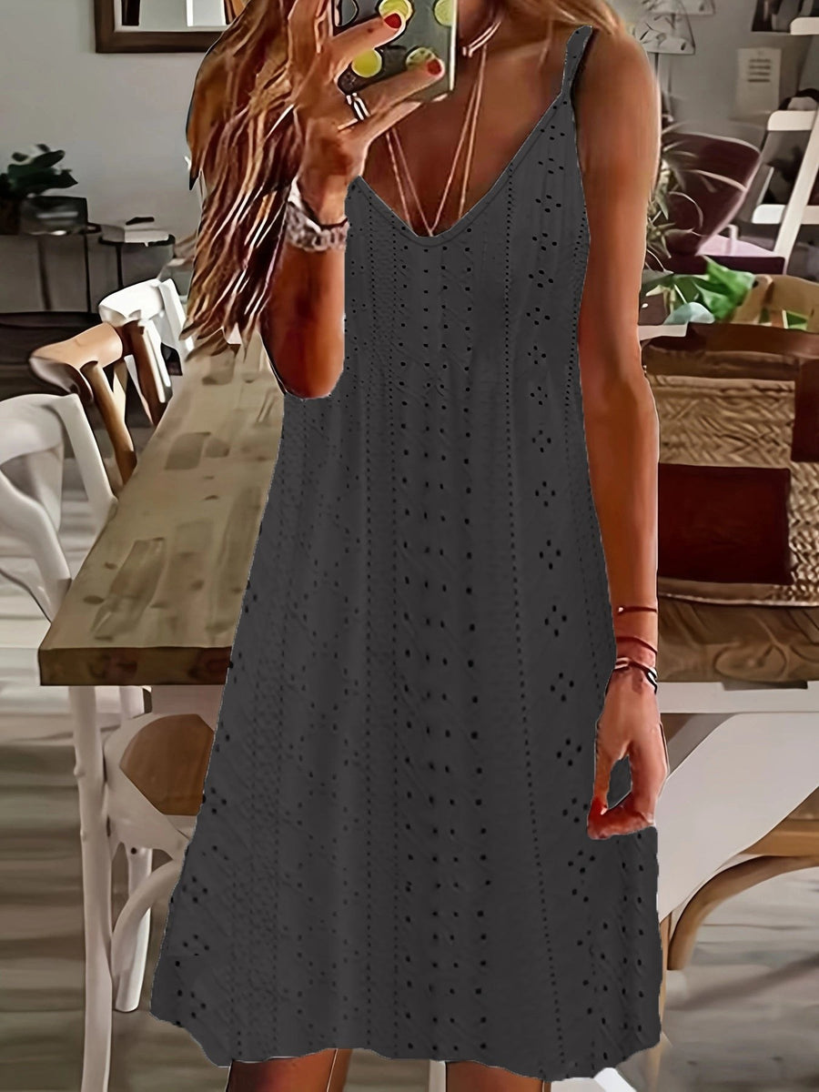 Alice | Women's V-Neck Sleeveless Summer Dress in Black