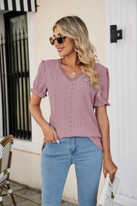 Alice | Women's Ruffle Blouse in Pink