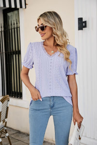 Alice | Women's Ruffle Blouse in Purple