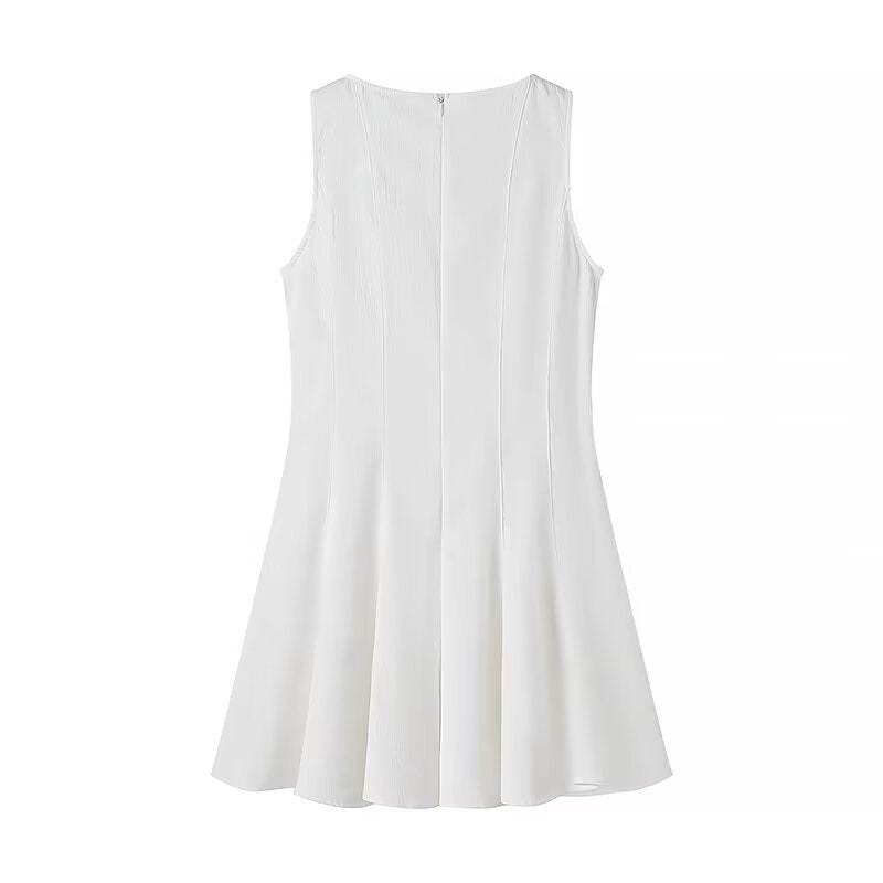 Alicia | Women's Sleeveless Elegant Summer Dress in White
