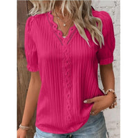 Alicia | Women's Ruffle Blouse in Fuchsia