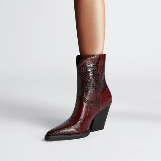 Alida | Women's Ankle Height With Block Heel Boots
