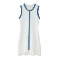 Alida | Women's Sleeveless Ruffle Summer Dress in White