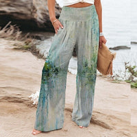 Alienor | Women's Wide-Leg Floral Pants in Gray C
