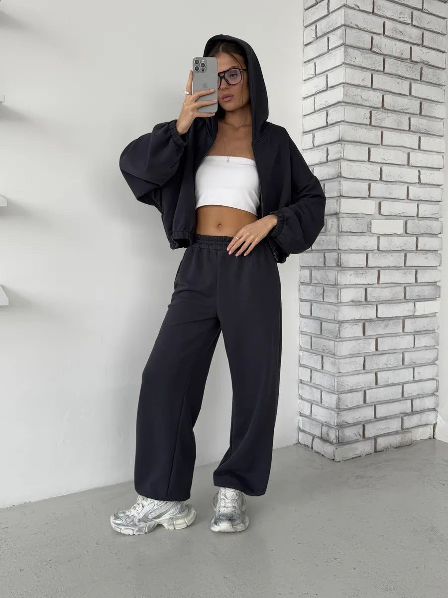 Alinta | Women's Elastic Waist Comfortable Hoodie in Black