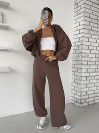 Alinta | Women's Elastic Waist Comfortable Hoodie in Brown