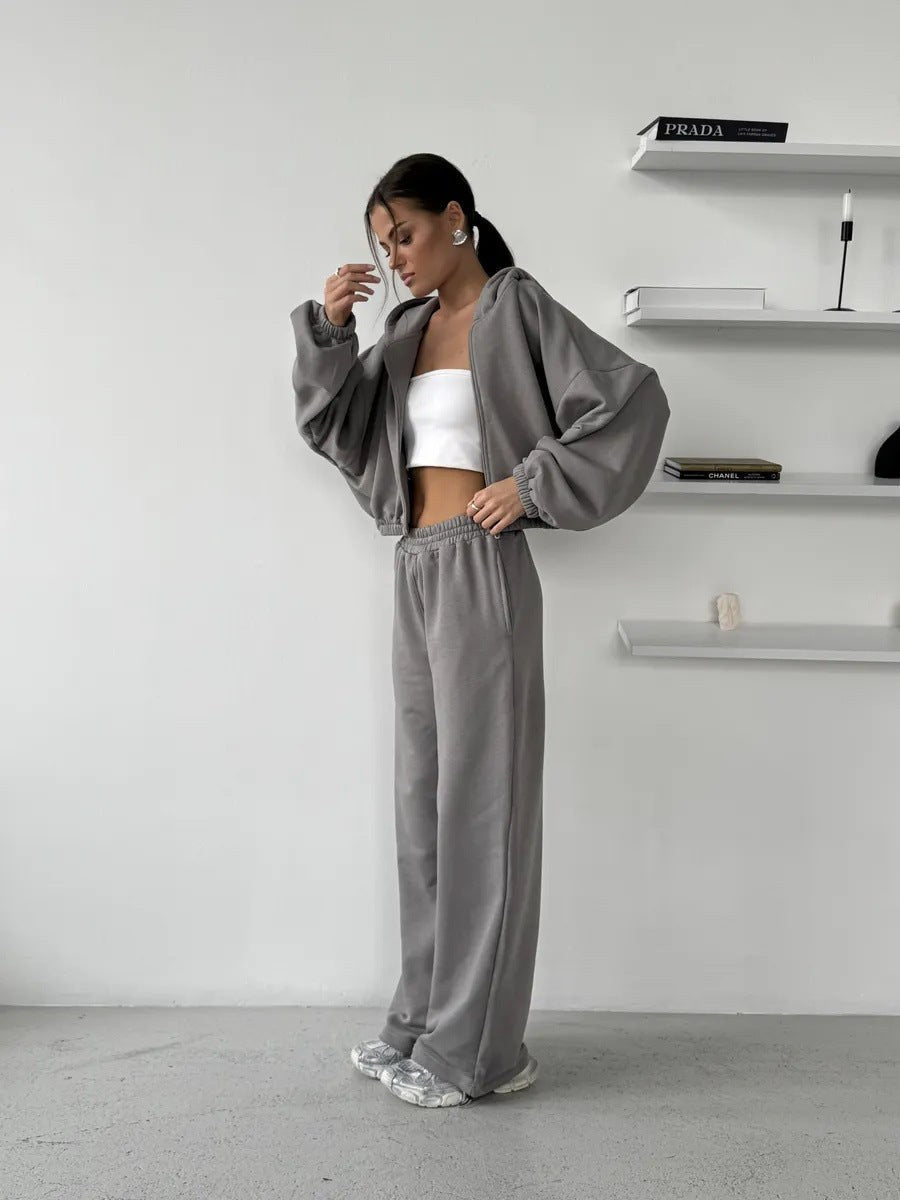 Alinta | Women's Elastic Waist Comfortable Hoodie in Dark Gray