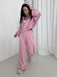 Alinta | Women's Elastic Waist Comfortable Hoodie in Pink