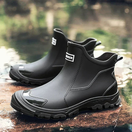 Alison | Women's Ankle Pull-On Lug Sole Closed Toe Boots in Black
