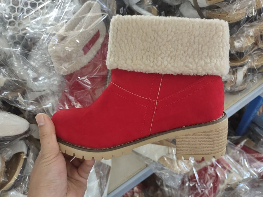 Alma | Women's Faux Shearling Cuff Ankle Style Boots