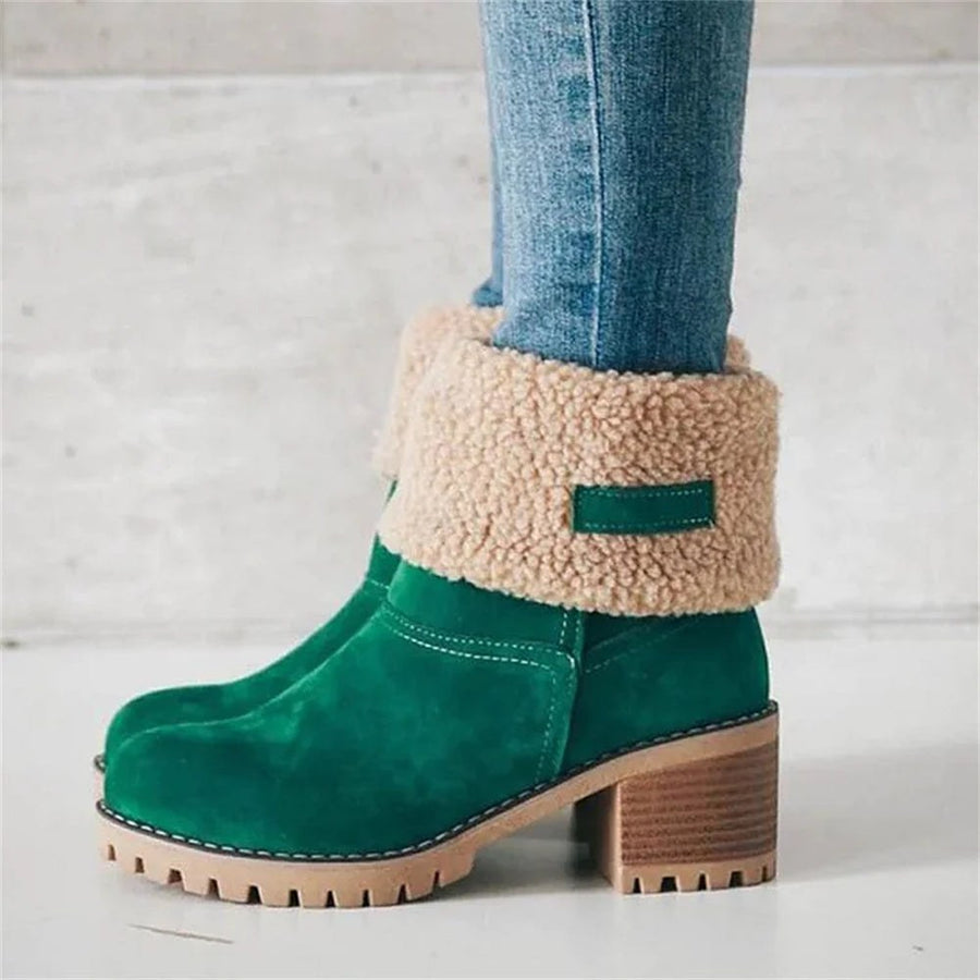 Alma | Women's Faux Shearling Cuff Ankle Style Boots