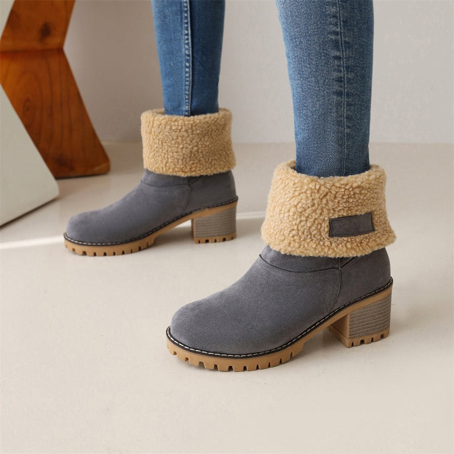Alma | Women's Faux Shearling Cuff Ankle Style Boots